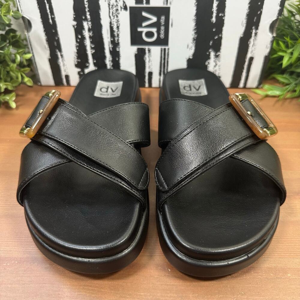 DV by Dolce Vita Women's Usha Black Slide Sandals Size 8 - Picture 3 of 5